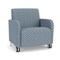 Lesro Siena Lounge Reception Wide Guest Chair w/ Front Casters, Brushed Steel Back Legs, RS RainSong Uph SN1201 - alternate 1